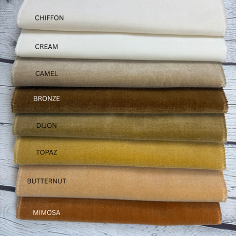 Velvet Upholstery Fabric by the Yard - Deveraux Plain Soft Woven