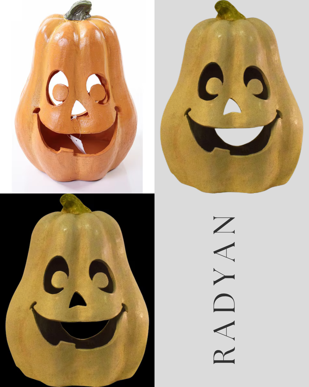 14 in. H x 10.5 in. Dia Jack-O’-Lantern – Light Orange