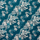 Peachskin Fabric Diagonal Hibiscus Plumeria Sea Turtle Swirl