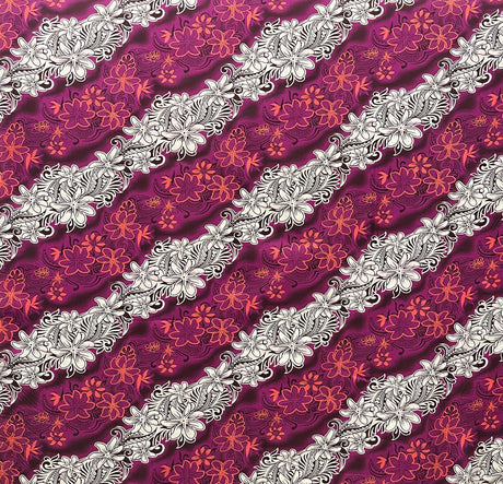 Polyester Fabric Diagonal Tiare Lei Print