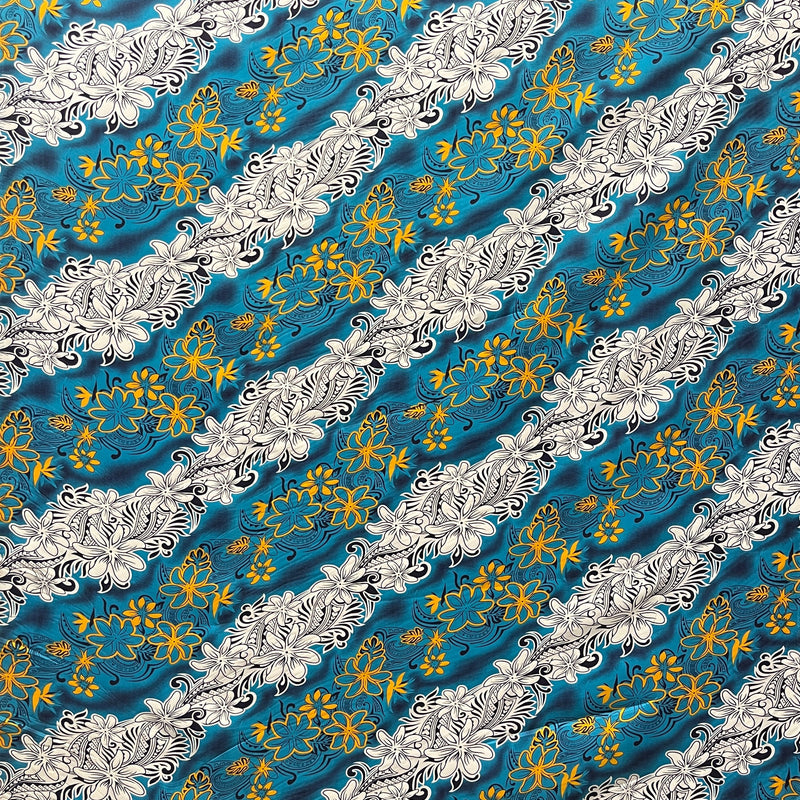 Polyester Fabric Diagonal Tiare Lei Print