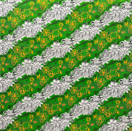 Polyester Fabric Diagonal Tiare Lei Print