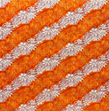 Diagonal Tiare Lei Polyester Fabric - Traditional Polynesian Tattoo Print, 36" X 45" (1 Yard)