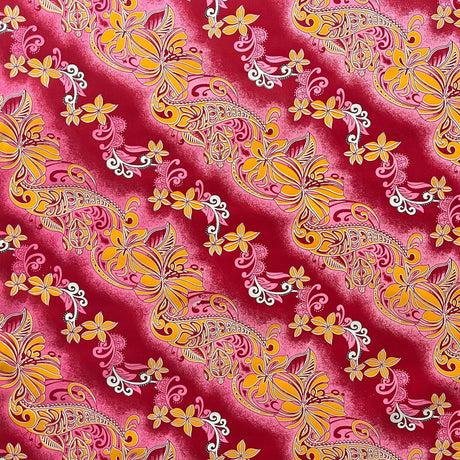Polyester Fabric Diagonal Tiare Lei Print