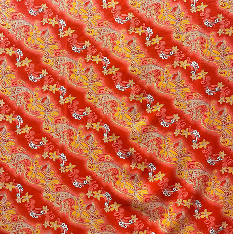 Polyester Fabric Diagonal Tiare Lei Print