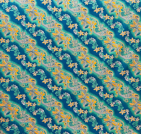 Polyester Fabric Diagonal Tiare Lei Print