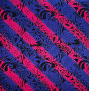 Rayon Poplin Fabric Diagonal Traditional Tattoo Gradient Design with Tropical Leaves
