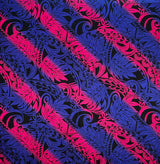 Diagonal Traditional Tattoo Gradient Design With Tropical Leaves Rayon Poplin Fabric - Tropical Leaves, 45" Width (1 Yard)