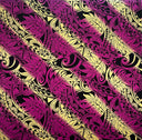 Rayon Poplin Fabric Diagonal Traditional Tattoo Gradient Design with Tropical Leaves