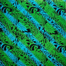 Diagonal Traditional Tattoo Gradient Design With Tropical Leaves Rayon Poplin Fabric - Tropical Leaves, 45" Width (1 Yard)