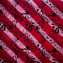 Rayon Poplin Fabric Diagonal Traditional Tattoo Gradient Design with Tropical Leaves