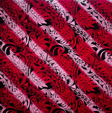 Diagonal Traditional Tattoo Gradient Design With Tropical Leaves Rayon Poplin Fabric - Tropical Leaves, 45" Width (1 Yard)
