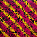 Diagonal Traditional Tattoo Gradient Design With Tropical Leaves Rayon Poplin Fabric - Tropical Leaves, 45" Width (1 Yard)