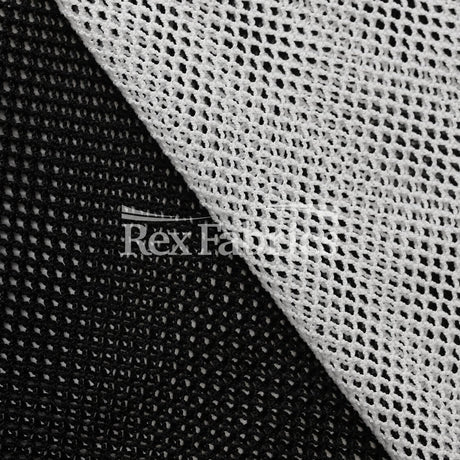 Diamond Crochet Polyester Spandex Fabric - Black/White, Diamond Crochet Mesh, 58/60" Width (1 Yard)