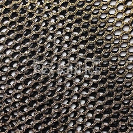 Diamond Mesh With Foil Poly Spandex Fabric - 12 Colorways, 4-Way Stretch Diamond Mesh, 58/60" Width (1 Yard)