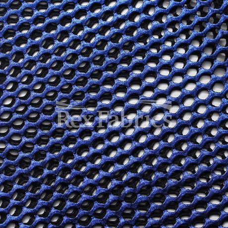 Diamond Mesh With Foil Poly Spandex Fabric - 12 Colorways, 4-Way Stretch Diamond Mesh, 58/60" Width (1 Yard)