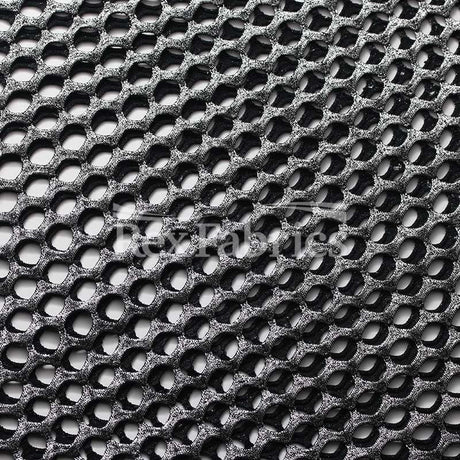 Diamond Mesh With Foil Poly Spandex Fabric - 12 Colorways, 4-Way Stretch Diamond Mesh, 58/60" Width (1 Yard)