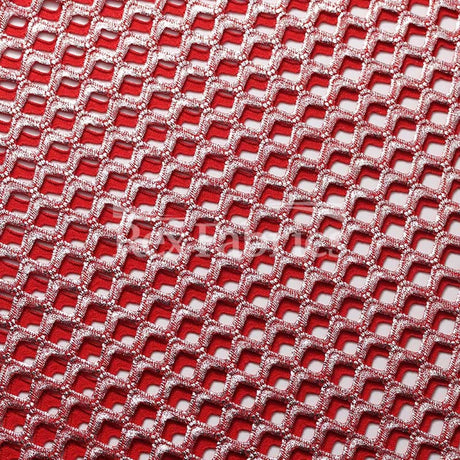 Diamond Mesh With Foil Poly Spandex Fabric - 12 Colorways, 4-Way Stretch Diamond Mesh, 58/60" Width (1 Yard)
