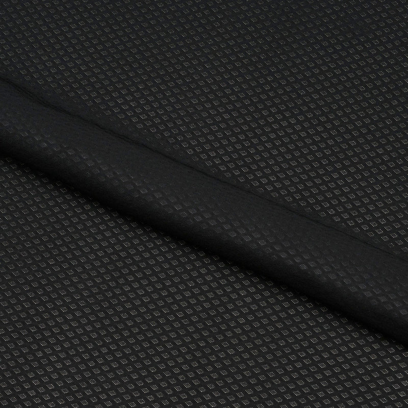 Diamond Jacquard Stretch Mesh Polyester Spandex Fabric - Black, White Diamond Pattern, 56" Width (1 Yard)