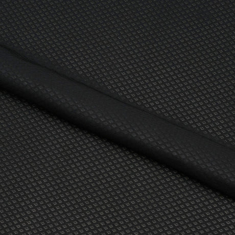 Diamond Jacquard Stretch Mesh Fabric - Black, White Diamond Pattern, 56" Width (1 Yard)