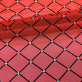 Diamonds Flocked Stretch Mesh Nylon Spandex Fabric - Flocked Glitter Mesh, 58/60" Width (1 Yard)