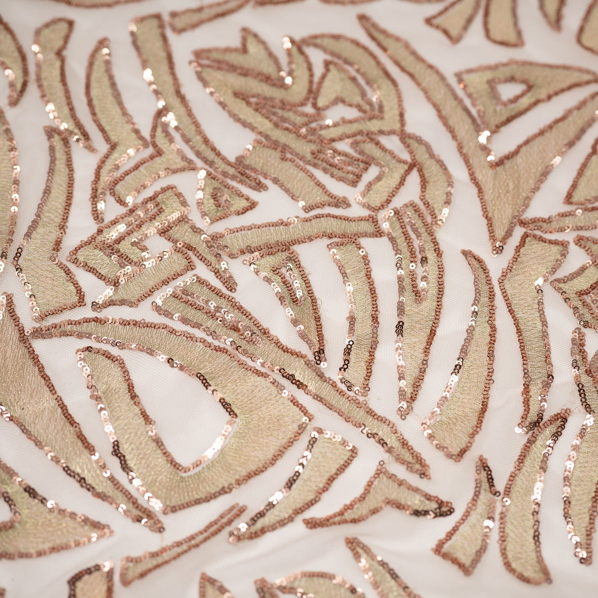 Mesh Sequin Fabric Cream and Fuchsia