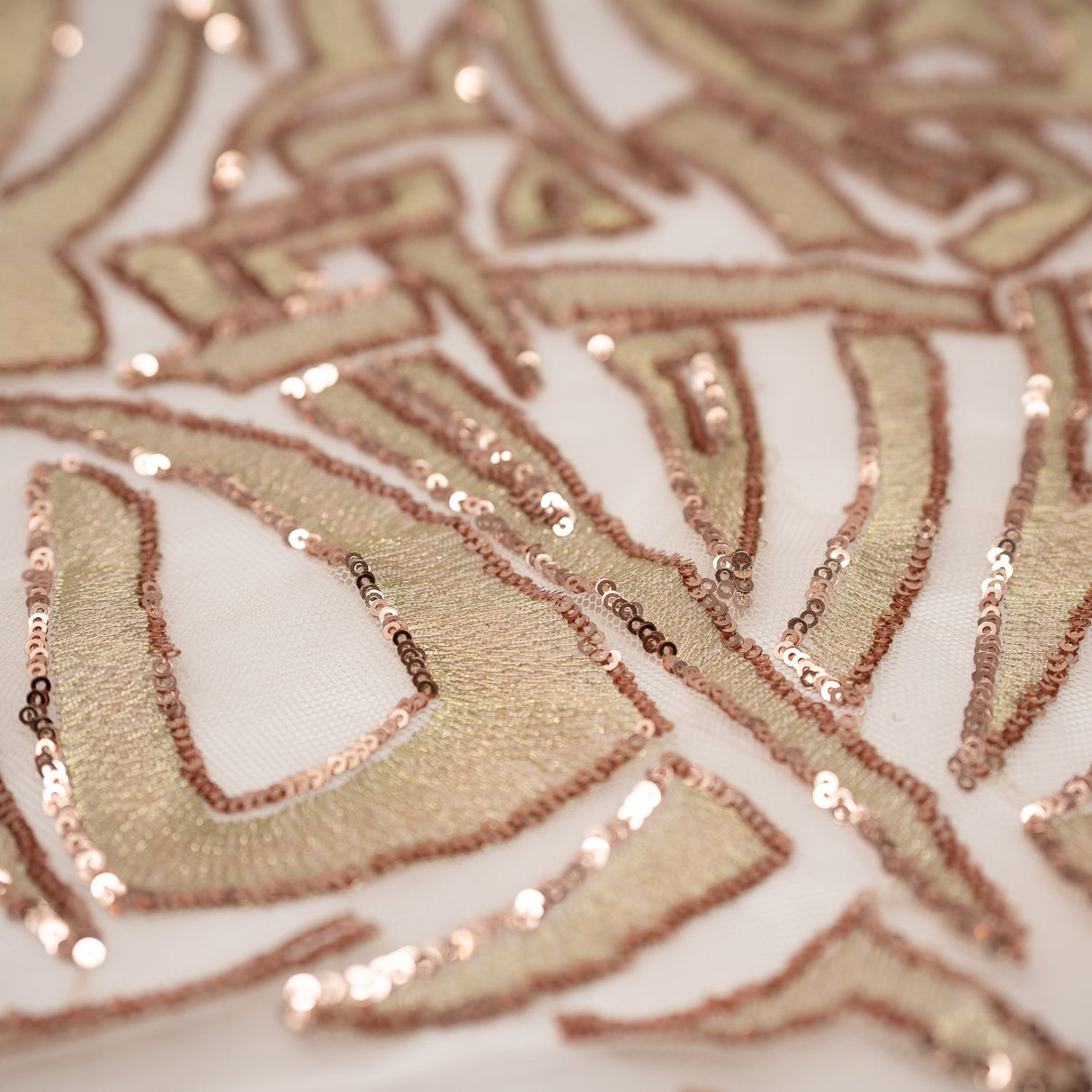 Mesh Sequin Fabric Cream and Fuchsia