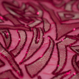 Diana Mesh Sequin Fabric - Cream, Fuchsia, 58" Width (1 Yard)
