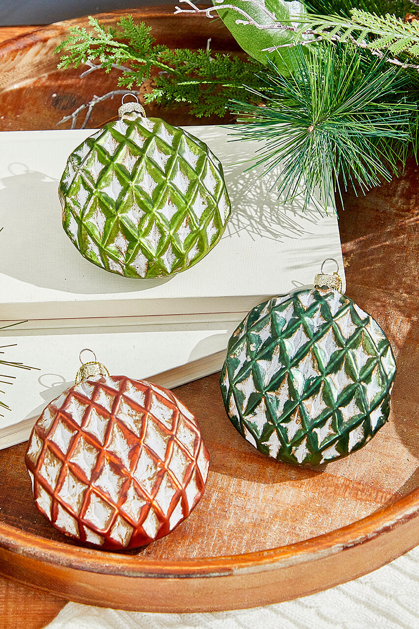 4" Disc Glass Ornament