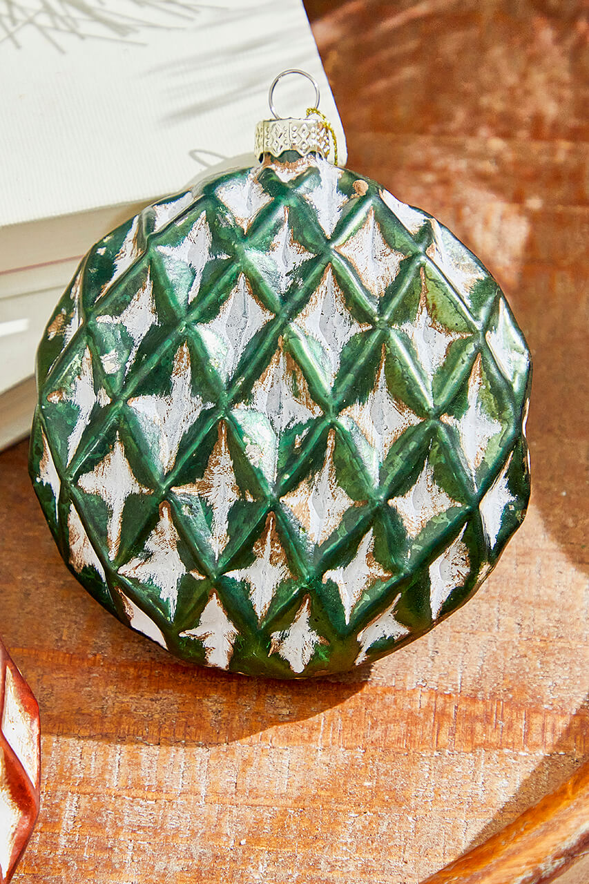 4" Disc Glass Ornament