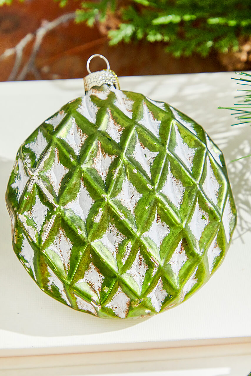 4" Disc Glass Ornament