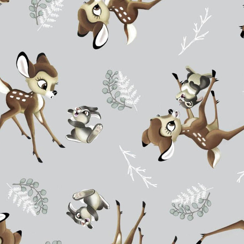 Quilting Cotton Disney Bambi Thumper Toss Gray