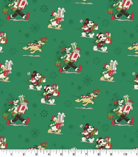 Quilting Cotton Disney Christmas Mickey and Friends Presents