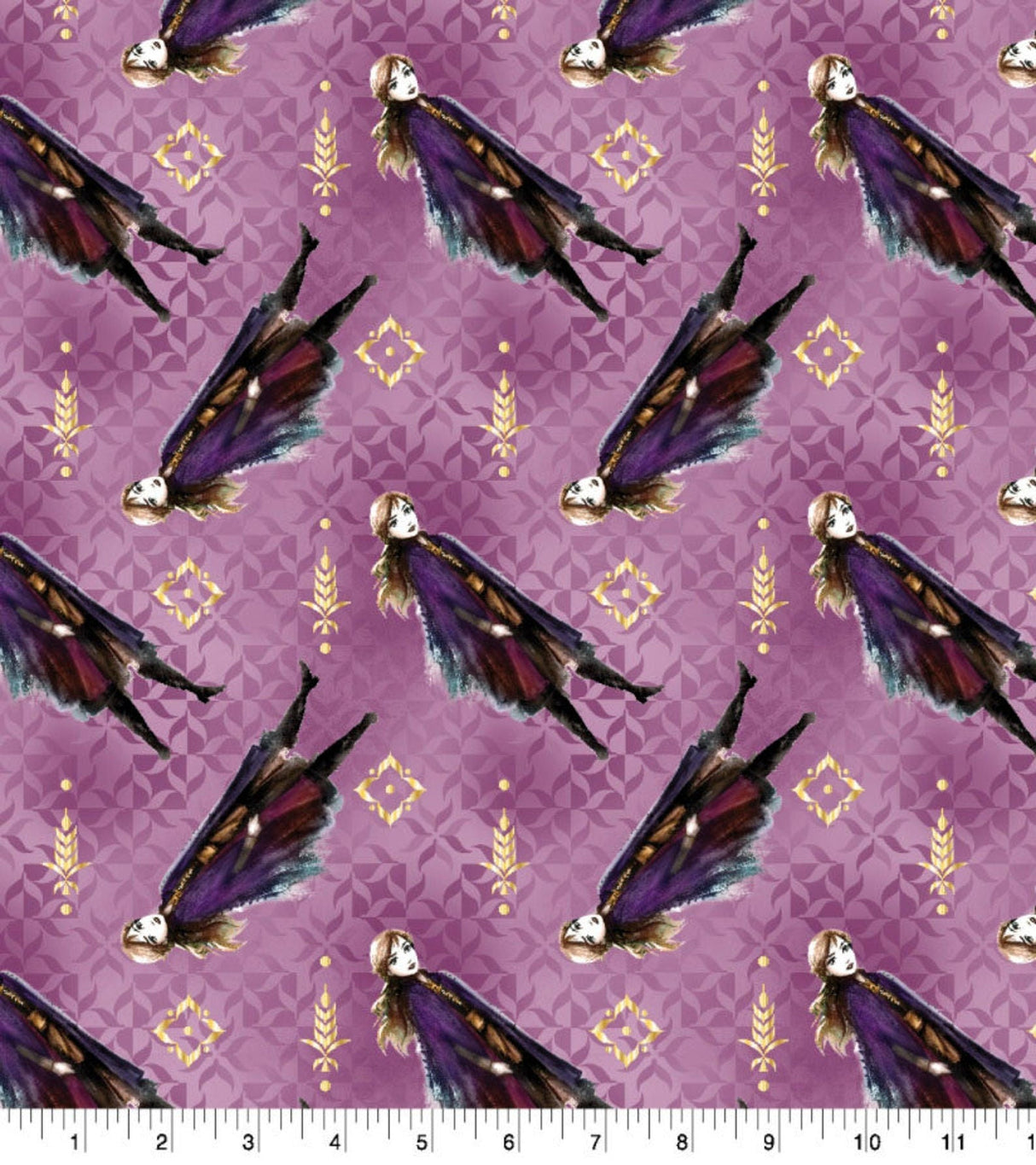 Quilting Cotton Disney Frozen 2 Anna Toss Metallic