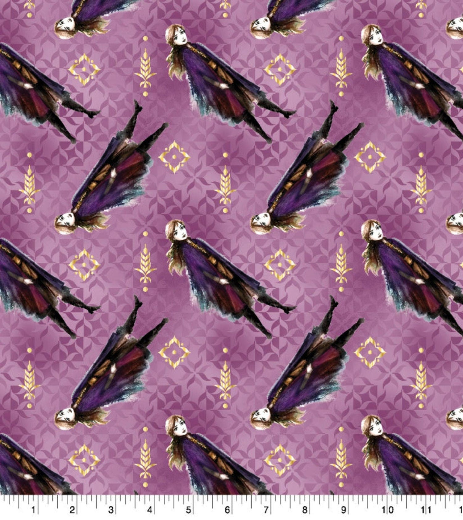 Quilting Cotton Disney Frozen 2 Anna Toss Metallic