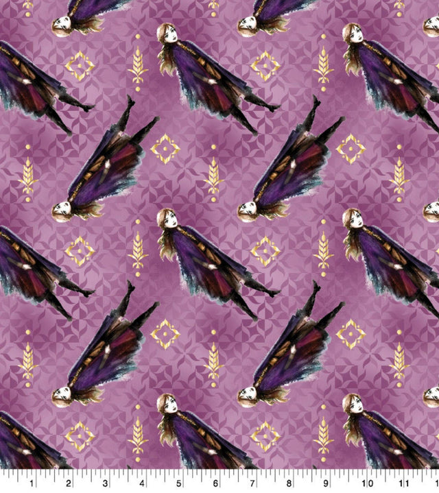 Quilting Cotton Disney Frozen 2 Anna Toss Metallic