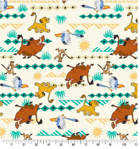 Quilting Cotton Disney Lion King Simba Geo Print