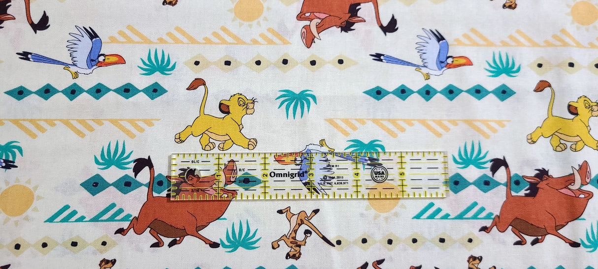 Quilting Cotton Disney Lion King Simba Geo Print
