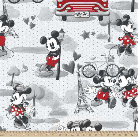 Fleece Fabric Disney Mickey & Minnie 60" Wide