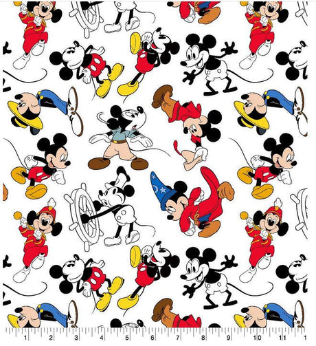 Quilting Cotton Disney Mickey Mouse Through the Years