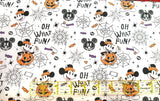 Quilting Cotton Disney Mickey What Fun on White Halloween