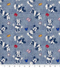 Quilting Cotton Disney Mickey and Minnie Denim Badge Toss