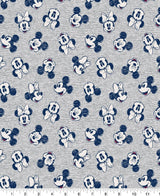 Quilting Cotton Disney Mickey and Minnie Grey Head Toss