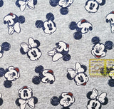 Quilting Cotton Disney Mickey and Minnie Grey Head Toss