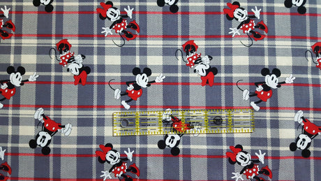 Quilting Cotton Disney Mickey and Minnie Plaid