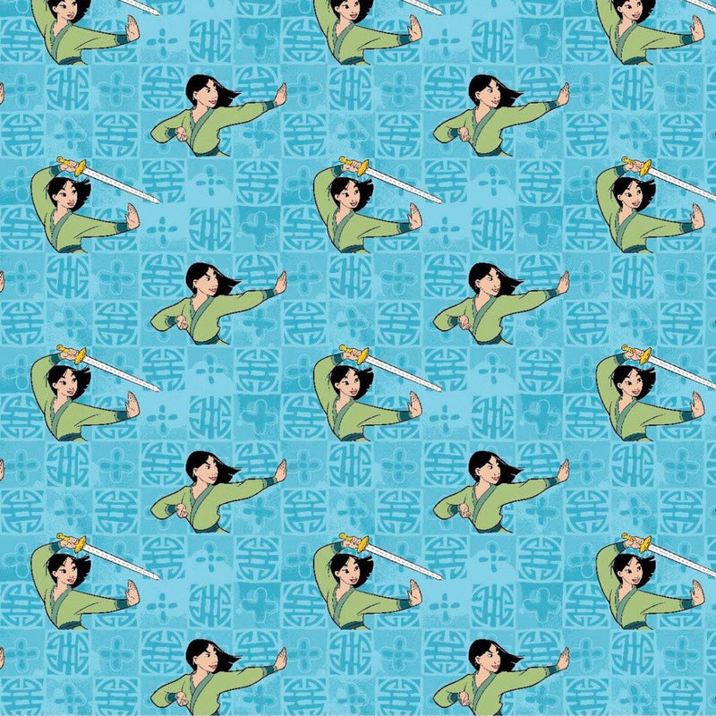 Quilting Cotton Disney Mulan Action Fabric