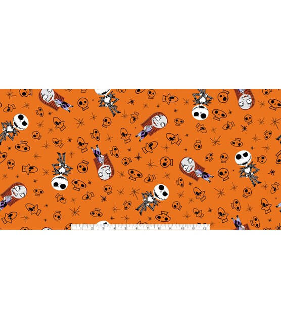 Flannel Fabric Disney Nightmare Before Christmas Orange