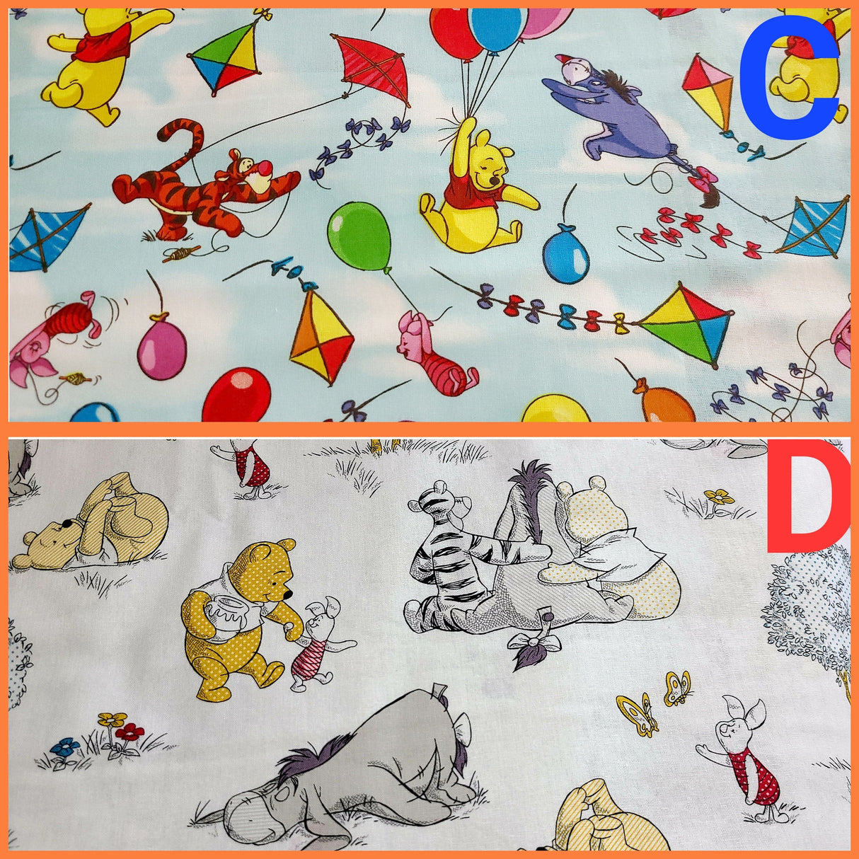 Quilting Cotton Disney Winnie the Pooh Nursery Fabric