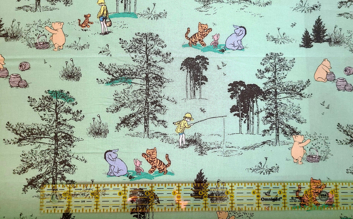 Quilting Cotton Disney Winnie the Pooh Scenic Forest