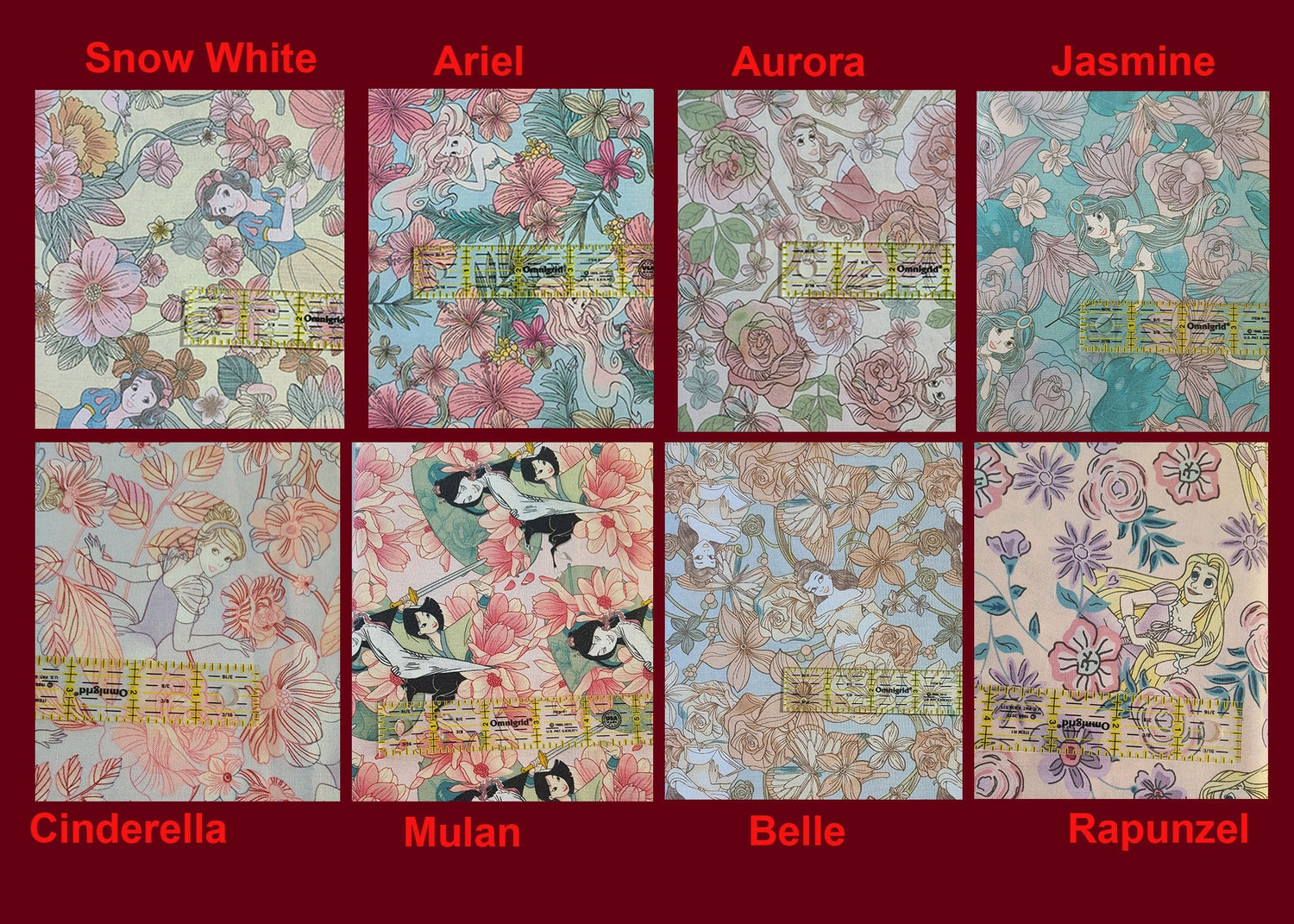 Quilting Cotton Disney Princess Floral Fabric